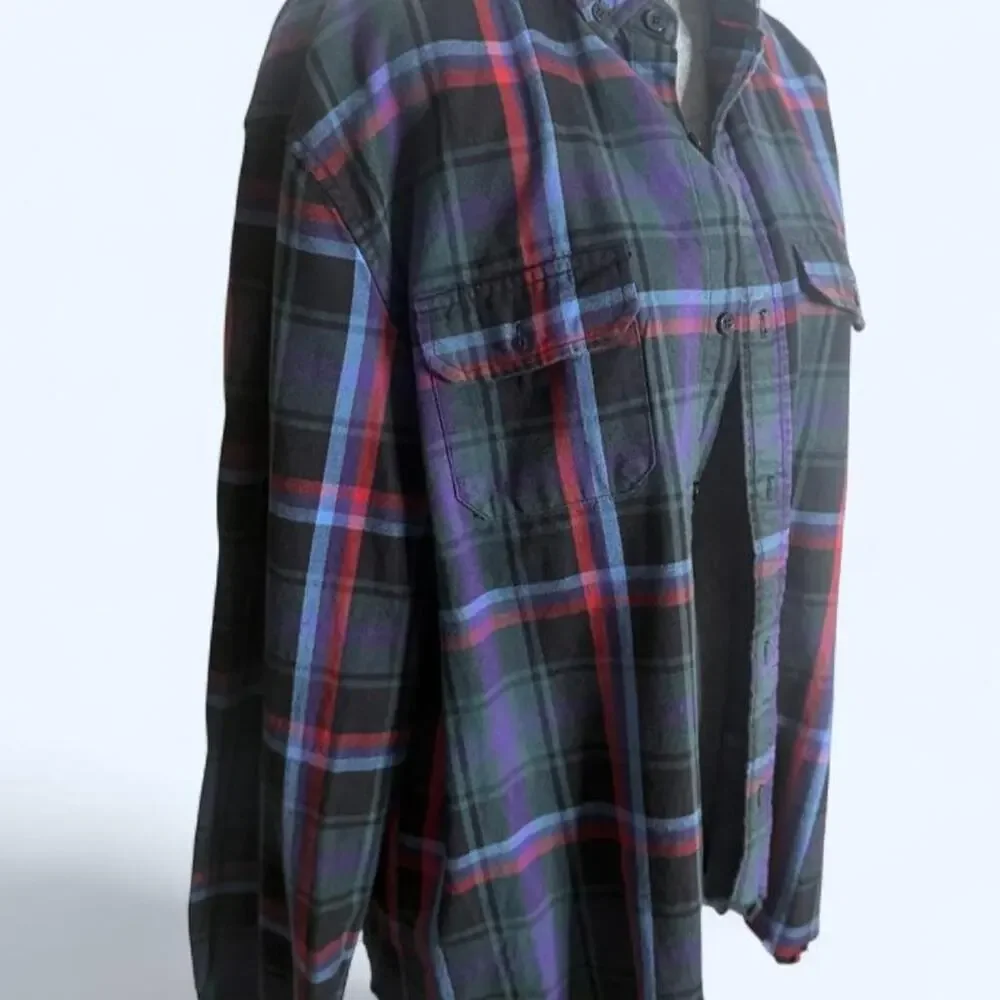 Nudie’s Honky Tonk Nashville Upcycled Flannel Western Reworked Shirt